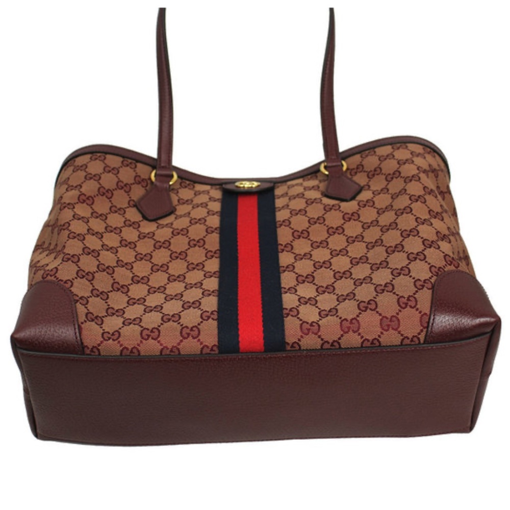 Gucci Tote Bag Ophidia GG Canvas Burgundy - Picture 7 of 8